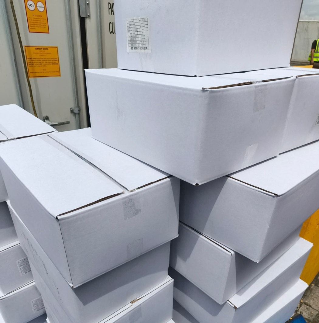 Palletised export cargo staged for loading, General Santos City